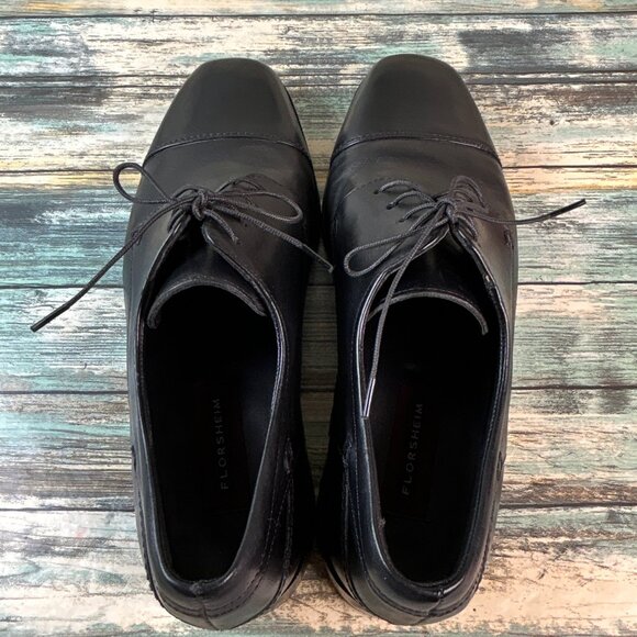 Florsheim Oxfords Mens 10.5D Welles Black Calfskin Leather Dress Shoes Cap Toe main image 6